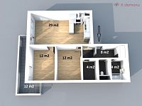 Pronájem bytu 3+kk, 72 m2, parkování, terasa 12 m2, Brno – Líšeň, Houbalova - půdorys 3Da.jpg