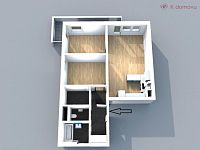 Pronájem bytu 3+kk, 72 m2, parkování, terasa 12 m2, Brno – Líšeň, Houbalova - půdorys 3Db.jpg
