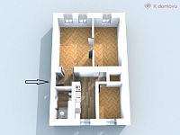 Pronájem bytu 3+1, Grohova, Brno – Veveří - půdorys 3Db.jpg