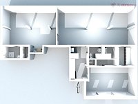 Pronájem jednotky 3 +1 + kk, 126 m2, Pekařská, Brno - 3D půdorys 1.jpg