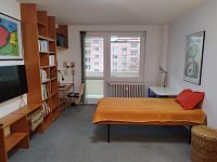 Zařízený byt 1+1 s balkónem v Brně blízko přehrady na ulici Fleischnerova