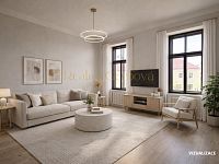 Prodej bytu 4+1 (108 m²) – centrum Jindřichova Hradce, ulice Sady - 6. Obývací pokoj Vizualizace.jpg