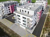 Pronájem novostavby 2+kk s terasou a parkovacím místem, 74,40m2, OV