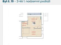 Pronájem zděného bytu 2+kk - Půdorys bytu č. 19.jpg