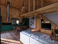 NOVOSTAVBA S GARÁŽÍ - VÝJIMEČNĚ PŘÍVĚTIVÉ MÍSTO NA ÚBOČÍ JAVORNÍKU–ROHANOV, CENTRÁLNÍ ŠUMAVA - Roubenka - OBÝVACÍ P.(1) v.2.jpg