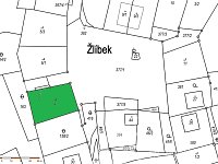 STAVEBNÍ POZEMEK NADOSAH OD HRADU KAŠPERK, V OSADĚ ŽLÍBEK – KAŠPERSKÉ HORY - Mapa KN.jpg