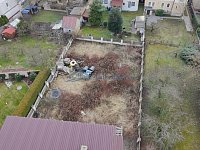 Rozestavěný rodinný dům o 3 bytových jednotkách Praha Satalice - pohled na zahradu