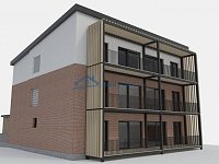 Rozestavěný rodinný dům o 3 bytových jednotkách Praha Satalice - vizualizace 4